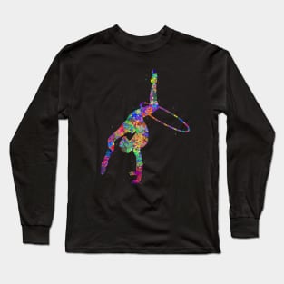 Rhythmic gymnastics hoop watercolor Long Sleeve T-Shirt